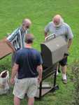 Getting the grill ready for the Friday nite Chicken Bar-B-Que!