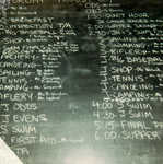 RoV's chalk-written Activity Board, Sat., Aug. 20, 1966