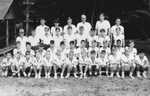 Second month 1966 campers and staff--photo by Tom Bourdon--sorry, don't know who's who except a few--I'm the center-bottom-row kid squinting in the sun