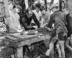 Senior Campcraft activity at Land's End--photo by Tom Bourdon (1967)--Mike sez now:  Though convenient, this may not be the best place to build a fire