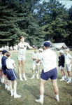 Freddie plays catch with Jerry Cripps